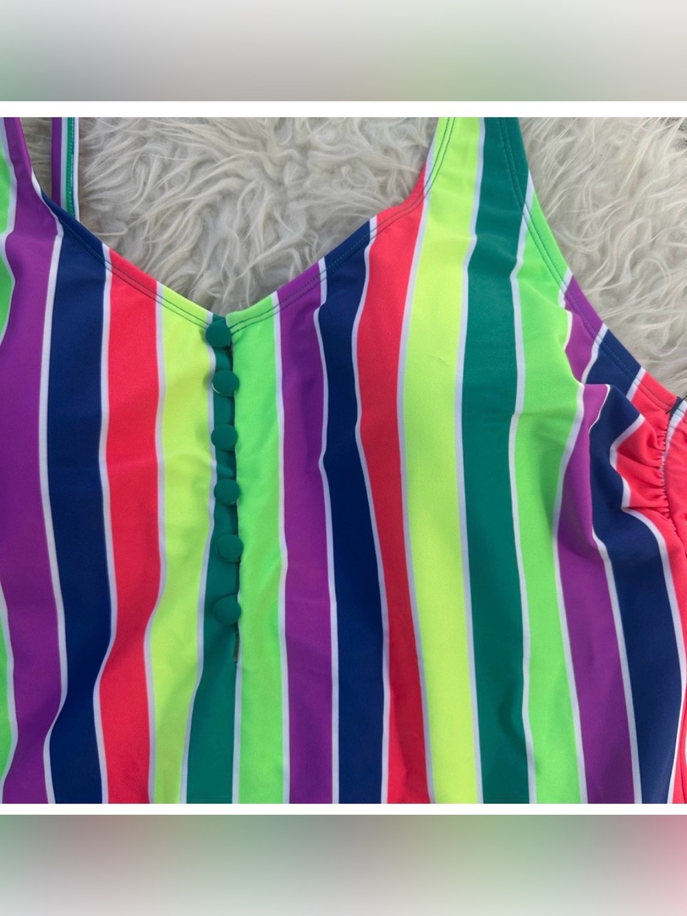 Torrid Wire Free Button Front Plunge Cheeky One Piece Swimsuit - Picture 8 of 9